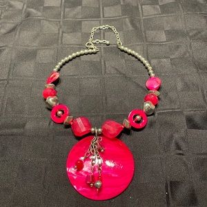 Bright pink necklace